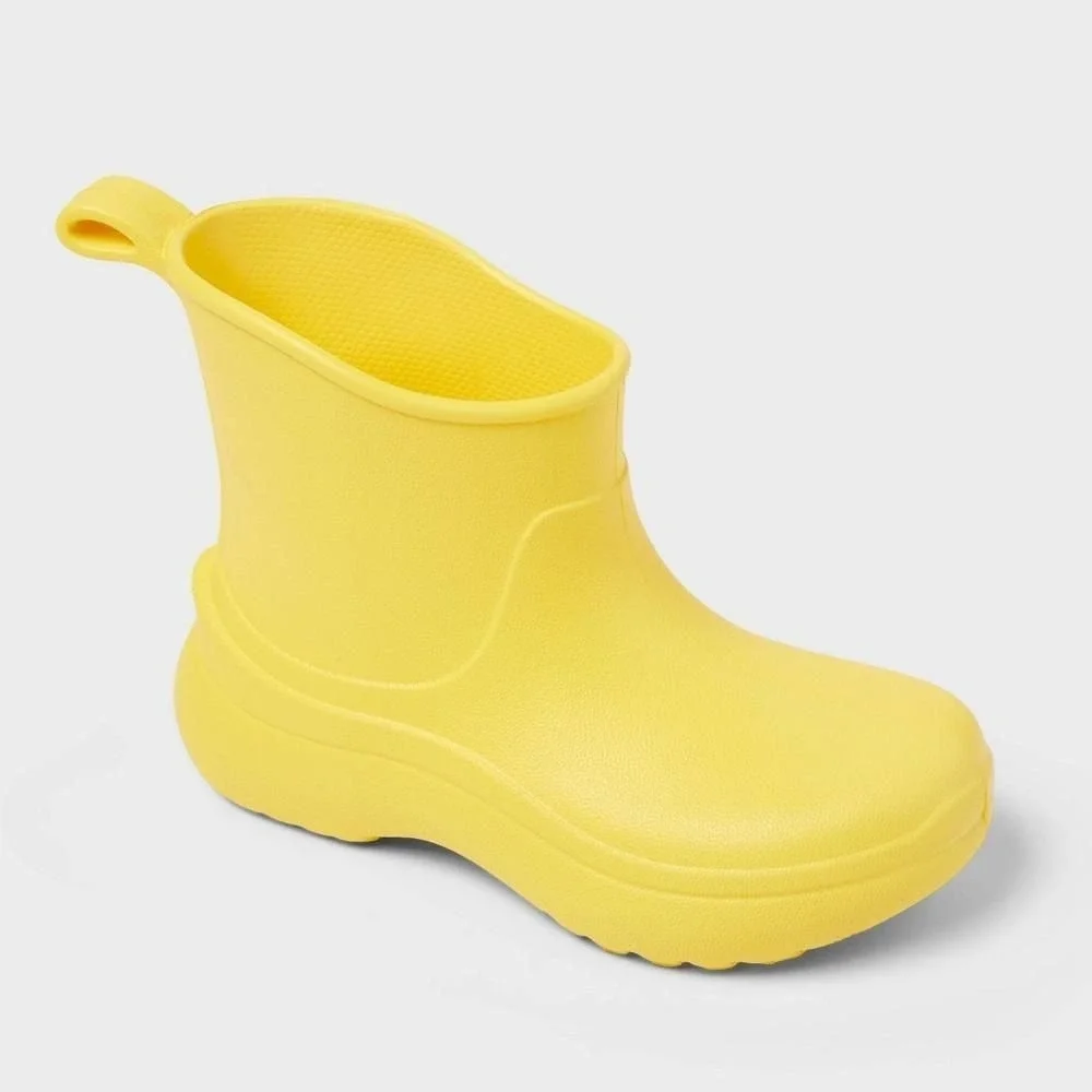 Cat & Jack Toddler Eli Rain Boots Yellow Waterproof EVA Pull On 12C Non-Marking